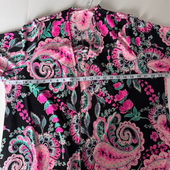 dear scarlett Floral Open Kimono, Size 3X, NWT, Paisley Floral w/ hot pink - Picture 9 of 9